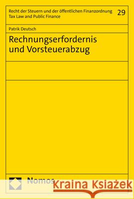 Rechnungserfordernis und Vorsteuerabzug Deutsch, Patrik 9783756004690