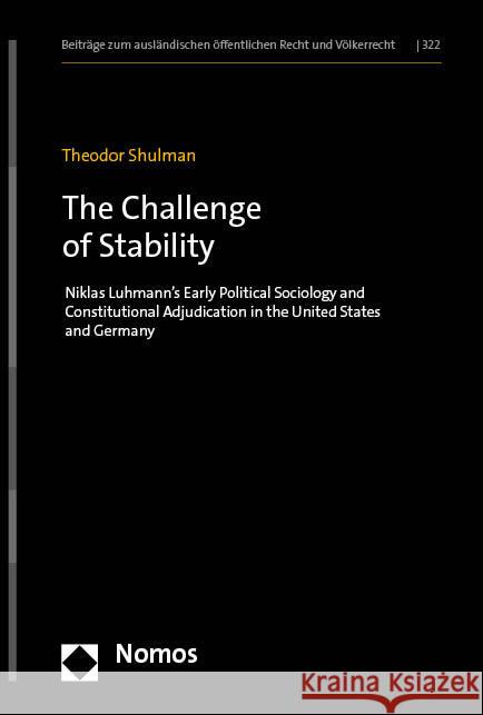 The Challenge of Stability Shulman, Theodor 9783756006236