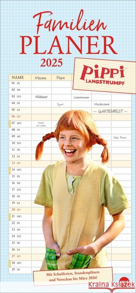 Pippi Langstrumpf Familienplaner 2025 Lindgren, Astrid 9783756405893