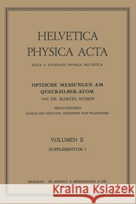 Optische Messungen Am Quecksilber-Atom Schein 9783764301750