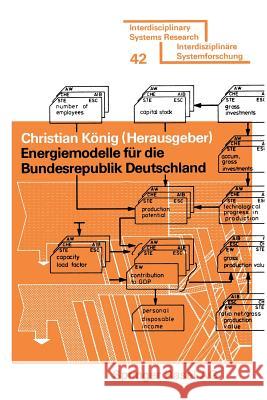 Energiemodelle Für Die Bundesrepublik Deutschland König 9783764309305 Birkhauser