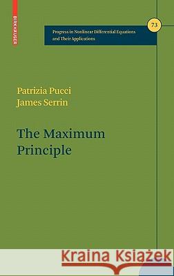 The Maximum Principle James Serrin 9783764381448 Birkhauser Boston