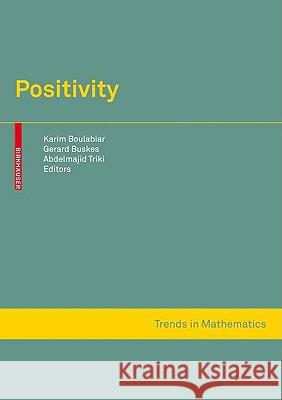 Positivity Gerard Buskes Abdelmajid Triki 9783764384777 Birkhauser Boston