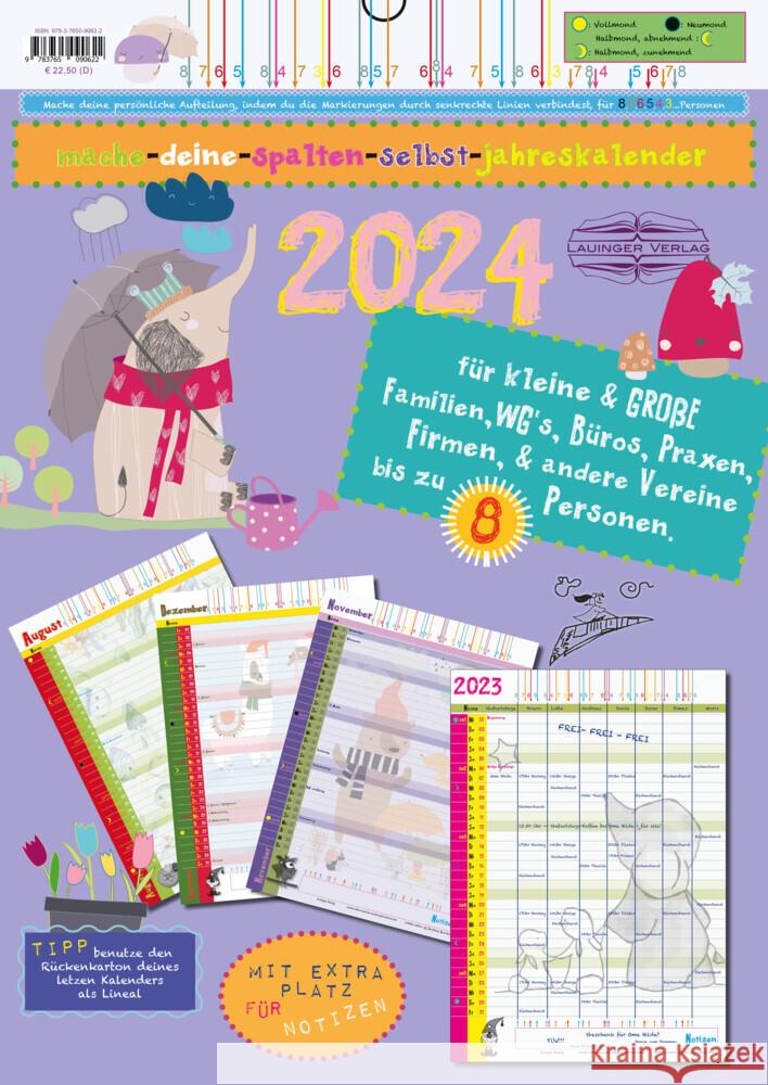 mache-deine-spalten-selbst-jahreskalender 2024 Lauinger, Sonia 9783765090622