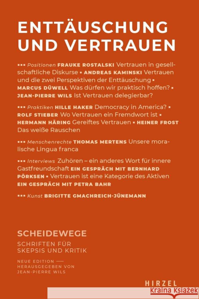 Enttauschung Und Vertrauen Jean-Pierre Wils 9783777635187 S. Hirzel Verlag