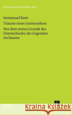 Träume eines Geistersehers Kant, Immanuel 9783787303113 Felix Meiner