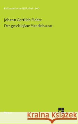 Der geschlossne Handelsstaat Hirsch, Hans 9783787304646 Felix Meiner