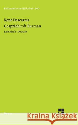 Gespräch mit Burman Descartes, René 9783787305018 Felix Meiner