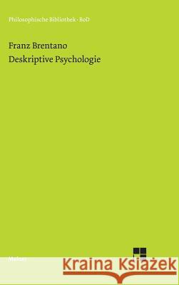 Deskriptive Psychologie Franz Brentano Roderick M Chisholm Wilhelm Baumgarten 9783787305650