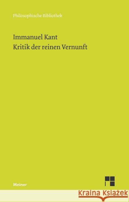 Kritik Der Reinen Vernunft Immanuel Kant, J. Timmermann, H. Klemme 9783787313198 Koch, Neff & Oetinger & Co