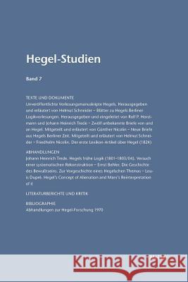 Hegel-Studien / Hegel-Studien Band 7 (1972) Otto Pöggeler, Friedhelm Nicolin 9783787314713