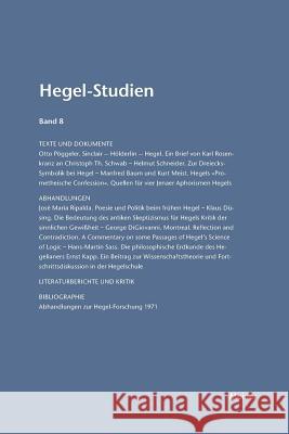 Hegel-Studien / Hegel-Studien Band 8 (1973) Otto Pöggeler, Friedhelm Nicolin 9783787314720