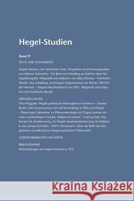 Hegel-Studien / Hegel-Studien Band 9 (1974) Otto Pöggeler, Friedhelm Nicolin 9783787314737