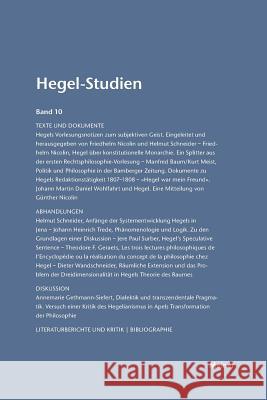Hegel-Studien / Hegel-Studien Otto Pöggeler, Friedhelm Nicolin 9783787314744