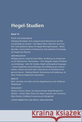 Hegel-Studien / Hegel-Studien Otto Pöggeler, Friedhelm Nicolin 9783787314782