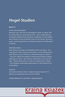 Hegel-Studien / Hegel-Studien Otto Pöggeler, Friedhelm Nicolin 9783787314799