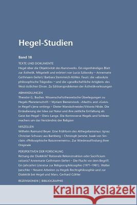 Hegel-Studien / Hegel-Studien Band 18 (1983) Otto Pöggeler, Friedhelm Nicolin 9783787314829
