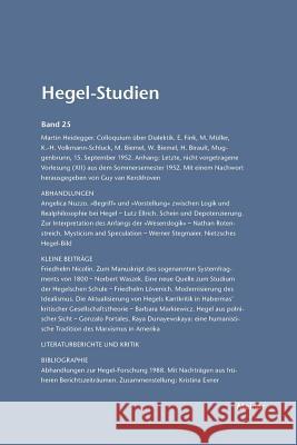 Hegel-Studien / Hegel-Studien Band 25 (1990) Otto Pöggeler, Friedhelm Nicolin 9783787314898