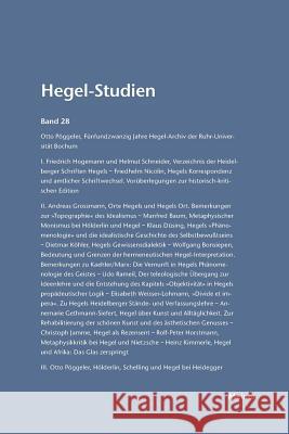 Hegel-Studien / Hegel-Studien Otto Poggeler Friedhelm Nicolin 9783787314928