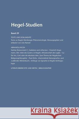 Hegel-Studien / Hegel-Studien, Band 29 Otto Pöggeler, Friedhelm Nicolin 9783787314935 Felix Meiner