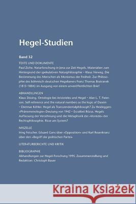 Hegel-Studien / Hegel-Studien Band 32 (1997) Otto Pöggeler, Friedhelm Nicolin 9783787314966