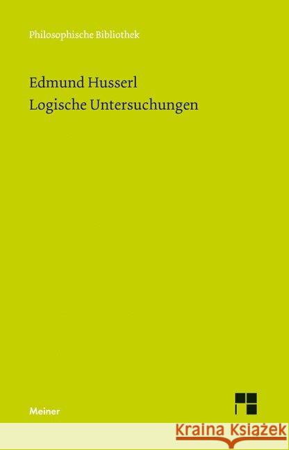 Logische Untersuchungen Husserl, Edmund 9783787319442