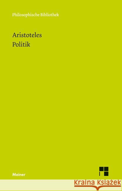 Politik Aristoteles 9783787321360