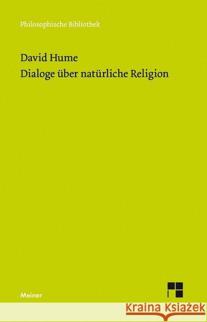 Dialoge über natürliche Religion Hume, David 9783787324576 Meiner