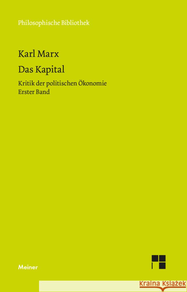 Das Kapital Marx, Karl 9783787335473 Meiner