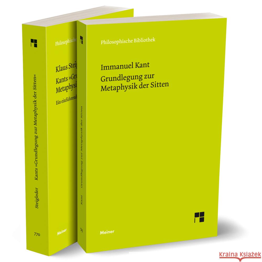 Grundlegung zur Metaphysik der Sitten + Kommentar (Set) Kant, Immanuel, Steigleder, Klaus 9783787346462