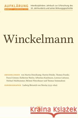 Winckelmann Friedrich Vollhardt Elisabeth D?cultot 9783787347490