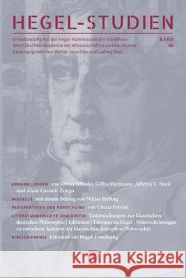 Hegel-Studien 46 Walter Jaeschke Ludwig Siep 9783787347889