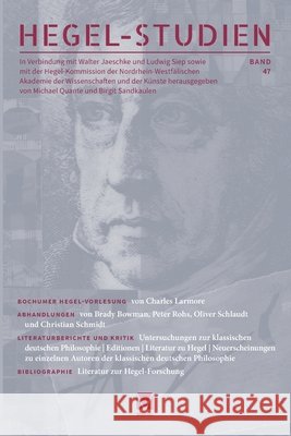 Hegel-Studien 47 Walter Jaeschke Ludwig Siep Michael Quante 9783787347896 Felix Meiner