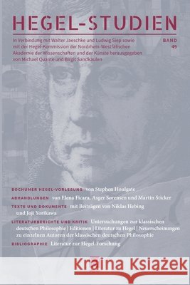 Hegel-Studien 49 Walter Jaeschke Ludwig Siep Michael Quante 9783787347919 Felix Meiner