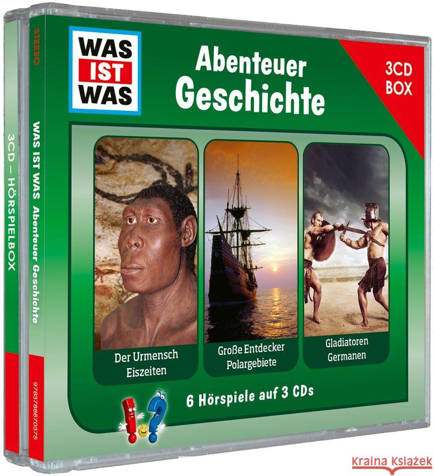 WAS IST WAS 3-CD Hörspielbox. Abenteuer Geschichte, Audio-CD Tessloff Verlag Ragnar Tessloff GmbH & Co.KG 9783788670375 Tessloff Verlag Ragnar Tessloff GmbH & Co. KG