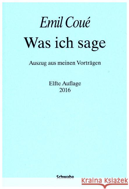 Was ich sage : Auszug aus meinen Vorträgen Coue, Emile   9783796506093 Schwabe