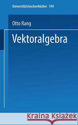 Vektoralgebra Otto Rang 9783798503564