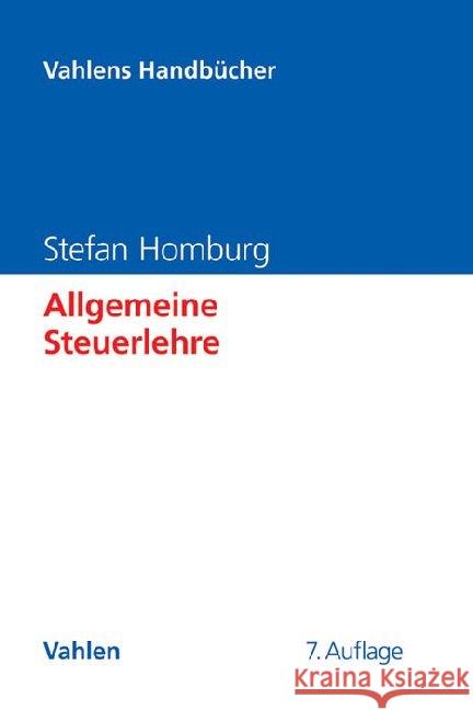 Allgemeine Steuerlehre Homburg, Stefan 9783800649228