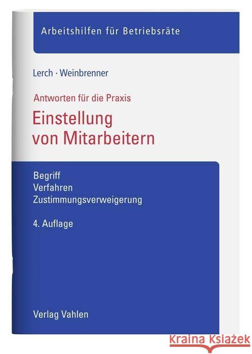 Einstellung von Mitarbeitern Lerch, Sascha, Weinbrenner, Lars 9783800668137