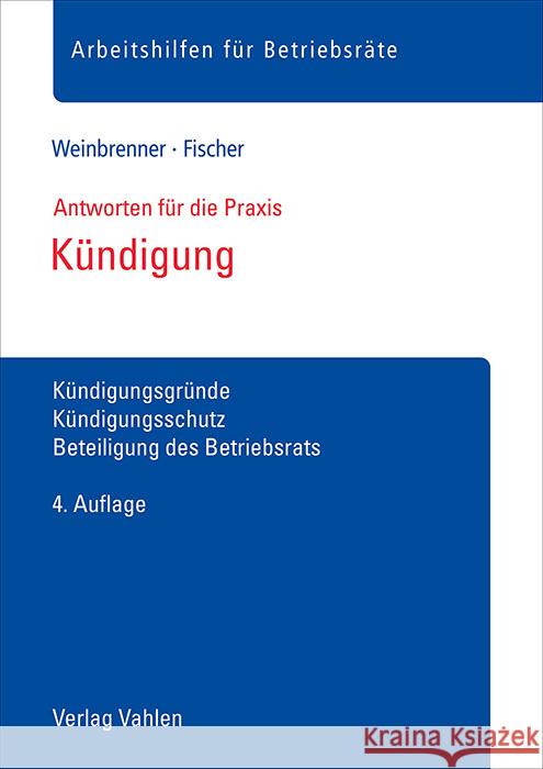 Kündigung Weinbrenner, Lars, Fischer, Johan 9783800674886