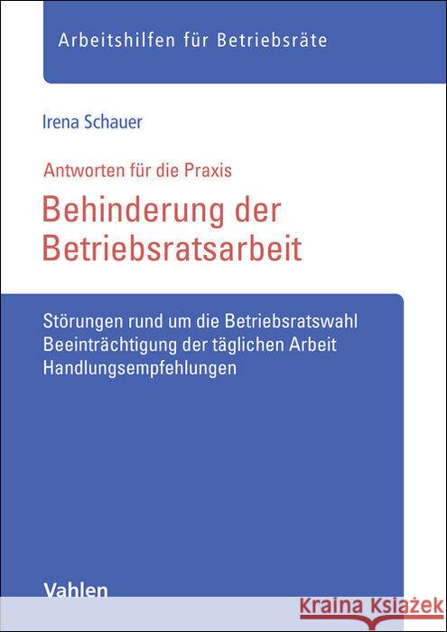Behinderung der Betriebsratsarbeit Schauer, Irena 9783800676842
