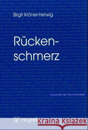 Rückenschmerz Kröner-Herwig, Birgit   9783801711511