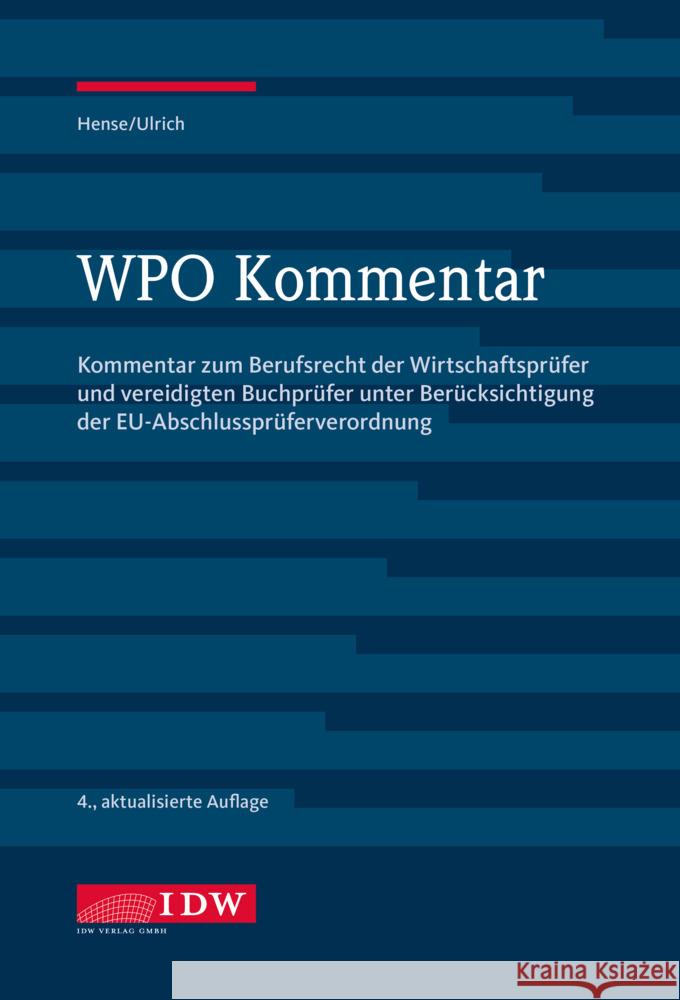 WPO Kommentar Hense, Burkhard, Ulrich, Dieter 9783802125089