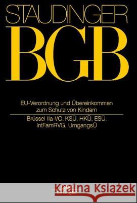 Eu-Verordnung Und Übereinkommen Zum Schutz Von Kindern: (Brüssel Iia-Vo, Ksü, Hkü, Esü, Intfamrvg, Umgangsü) Pirrung, Jörg 9783805912112 Sellier - de Gruyter