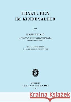 Frakturen Im Kindesalter Hans Rettig 9783807002408