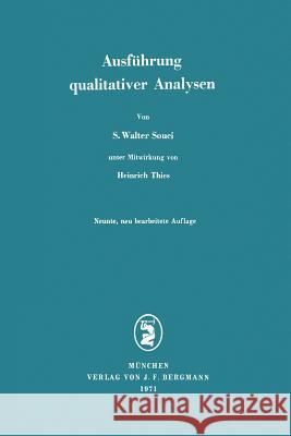 Ausführung Qualitativer Analysen Thies, Heinrich 9783807002828 Springer