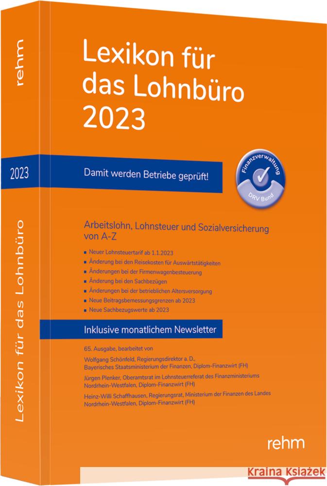 Lexikon für das Lohnbüro 2023 Schönfeld, Wolfgang, Plenker, Jürgen, Schaffhausen, Heinz-Willi 9783807328256