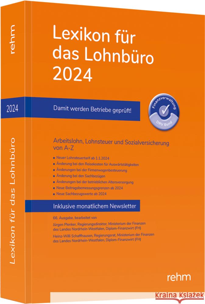 Lexikon für das Lohnbüro 2024 Schönfeld, Wolfgang, Plenker, Jürgen, Schaffhausen, Heinz-Willi 9783807328607
