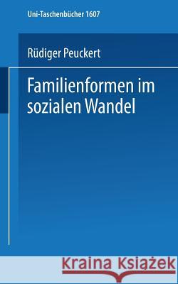 Familienformen Im Sozialen Wandel Peuckert, Rüdiger 9783810009159 Vs Verlag Fur Sozialwissenschaften