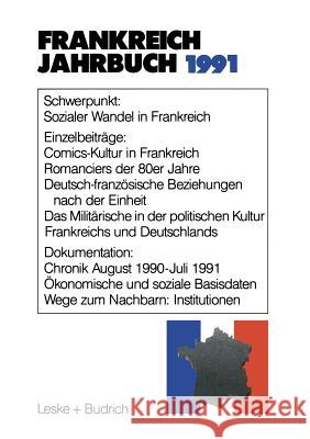 Frankreich-Jahrbuch 1991: Politik, Wirtschaft, Gesellschaft, Geschichte, Kultur Deutsch-Französisches Institut 9783810009296 Vs Verlag Fur Sozialwissenschaften